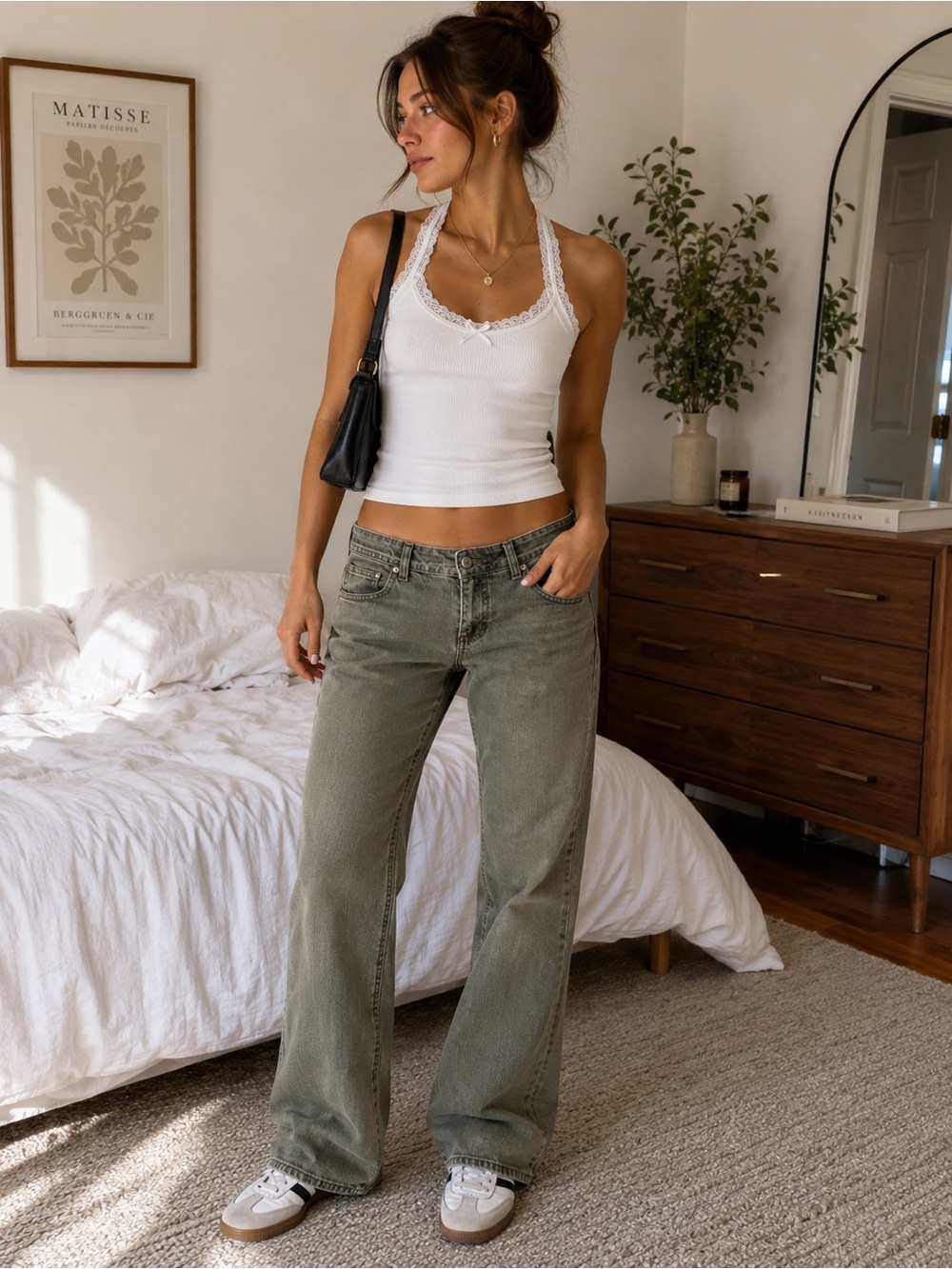 Sharon Young Women’s Size 4 Olive Green Low Rise Straight Leg Jeans Y2K